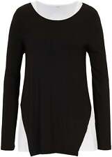 2-in-1-Shirt Im Lagenlook Gr. 56/58 Schwarz Weiß Damenshirt Bluse Tunika Neu