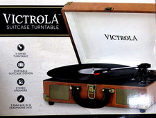 Victrola VSC-550-LBR Transport Tragbarer Retro Kofferplattenspieler in Braun
