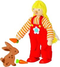 Goki 51632 - Biegepuppe Bauernmädchen Puppenhaus