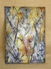 EMAIL-TAFEL BILD PLATTE abstrakt mehrfarbig Lisl Schäffner 16 x 22 cm