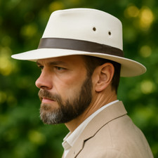 Hochwertiger 100 % Baumwolle Fedora Panama Sonnenhut 4 Größen klassisches Design