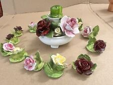 13tlg Radnor Porzellan Blumentöpfchen Blumen Kerzenständer Staffordshire England