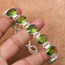 Peridot Edelstein 925 Sterlingsilber ethnische handgefertigte Schmuck Armband...
