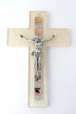 Glaskreuz mit Korpus ca. 16x10cm