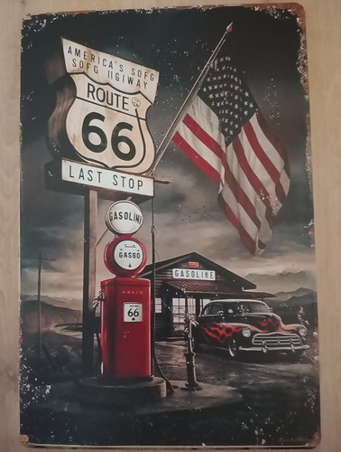 Route retro wandschild - 66,