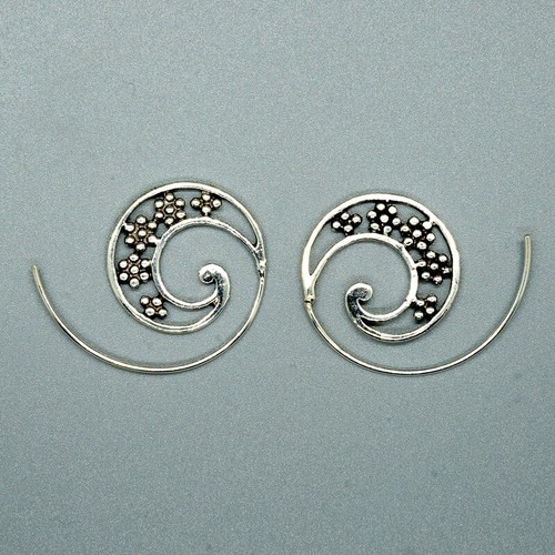 Blumen spiral ohrring 925 - spiral,
