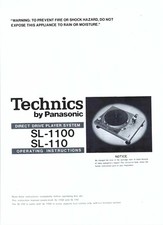 Technics Bedienungsanleitung user manual für SL -110 SL- 1100 englisch Copy