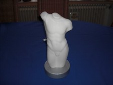 Torso Mann Lampe Glas weiß 36cm - Lampe Leuchte Tischlampe Dekoleuchte männlich