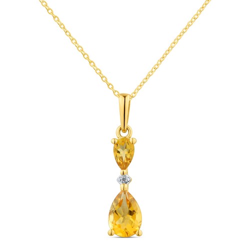Anhänger gelbgold birne - anhänger, 9