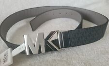 MICHAEL KORS DAMEN GÜRTEL SCHWARZ/GRAU MK-PRINT GR.XL/L/M/S WENDBAR - NEU