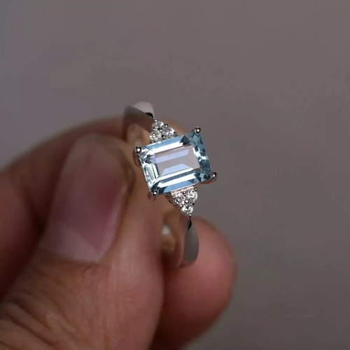 Natürlicher aquamarin ring - natürlicher,