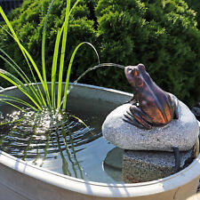 Frosch Wasserspeier Komplettset Strom Teichpumpe Springbrunnen Gartendeko Speier