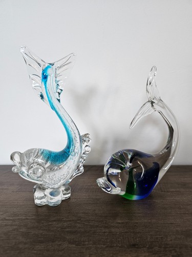 Glas figur fische blau delphin - figur,