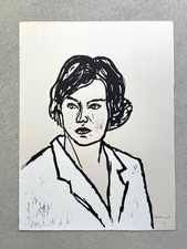 * Stephan Balkenhol * Frau in weißer Bluse * 2004 * Holzdruck * sign