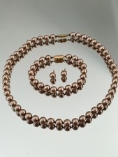 Mallorca Zucht Perlen Set , Halskette, Armband Und Ohrstecker.