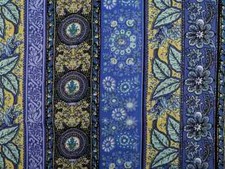 Canvas Baumwollstoff Hippie Ethno Motivstoff blau Meterware ab 50 x 150 cm