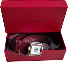 NEU CARTIER Gürtel SANTOS LEDER Gold-Finish & Palladium-Finich + CARTIER BOX