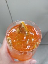 Kerze handemade als Aperol Kerze aus Gel sehr lange Brenndauer 