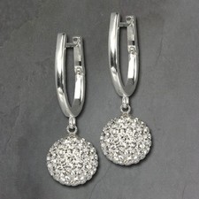 SilberDream Damen Ohrringe Swarovski Elements weiß Creolen 925 Silber GSO204