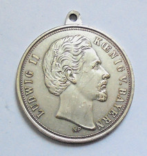 Medaille Ludwig II Koenig v. Bayern, 1886, mit Lebensdaten, als Hänger