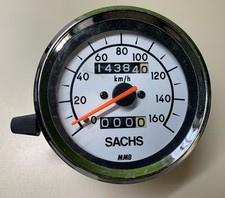 Motorrad Tacho SACHS bis 160 Km/h Chrom Gehäuse -Top!