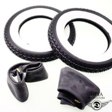 Vespa 50N Special Weißwand Reifen Set + Schlauch Satz 3,00 x 10 Zoll (3.00-10)