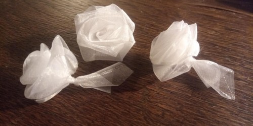 Organza stoffrosen satin - organza,