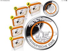 Deutschland - 5 x 5 Euro 2018 - Subtropische Zone Satz ADFGJ - Bimetall PP