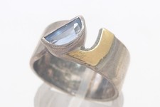 Größe 56 Ring 925 SILBER Sterling silver argento anello Blautopas vergoldet