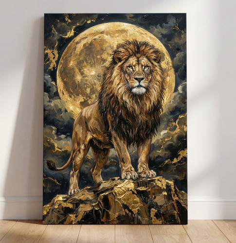 Löwe und mond bild kunst - und,
