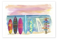 Poster Surfboards am Meer - M