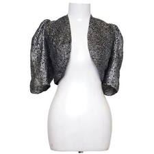 Bolero, Größe: 38, Schwarz/Silber, Polyester/Viskose, Schlangenhaut, Damen #8Qq