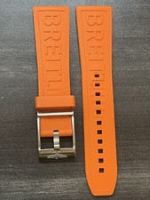 Breitling OEM 24MM Taucher Pro Orange Gummi Gurt Mit / OEM Dornschließe