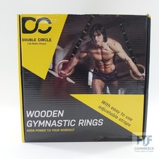 Double Circle Holz Turnringe mit verstellbaren Straps und Übungs Video Anleitung