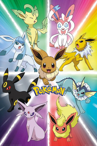 Pokemon poster eevee - pokemon,