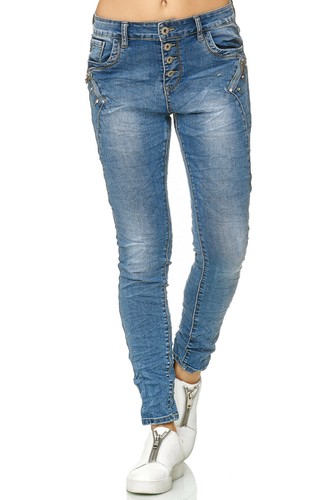 Damen jeans baggy blau - baggy,