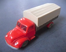 WIKING alterMagirus 3500 Rundhauber Pritschen LKW mit Plane Rot / Braun