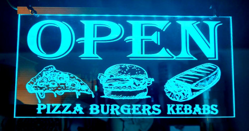 Leuchtendes led schild pizza - led-schild,