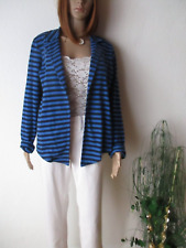 Street One Damen Shirtstoff Jacke Gr. 38 blau gestreift 1 Knopf Verschluß