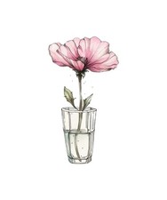 Aquarell Blumen Glas 9x9 cm