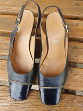 HöGL - Comfort Weite - dunkelblaue Echtleder Slingback-Pumps Gr. 6,5  Gr. 40