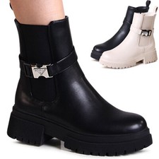 Damen plateau stiefeletten - damen,
