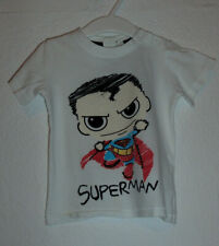 Weißes Shirt Kurzarm mit Superman bedruckt Gr. 80 von H & M 