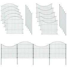 Teichzaun Set Zaunset Zaun 10 Elemente Steckzaun Gartenzaun Gitterzaun Metall