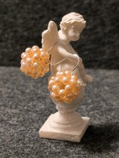 Ohrringe Handarbeit Perlen aus Perlen Perlenkugel Lachsrosa Wachsperlen ∅ 1,5cm