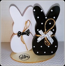 2 Oster Hasen mit  Schleife