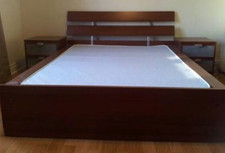 Queen bed with 2 nightstands