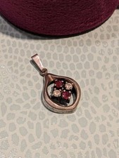 Anhänger 835 Silber Rubin Zirkonia antik Damen Valentinstag Geschenk 1,36g