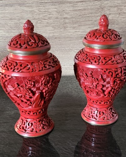 Paar chinesische zinnoberlack - chinesische,
