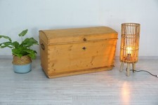 große Biedermeier Runddeckeltruhe, Antik um 1870 Jhd, in Weichholz